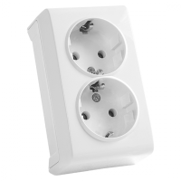 Розетка накладная двойная с заземлением VIKO VERA белый IP20 90681056