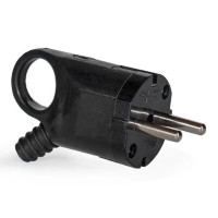 Вилка угловая LUXEL 1110 с заземлением с кольцом и гофре.