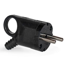 Вилка угловая LUXEL 1110 с заземлением с кольцом и гофре.