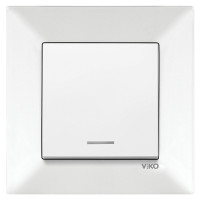 Выключатель одноклавишный с подсветкой VIKO Meridian белый 90970019-WH