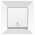 Выключатель одноклавишный проходной с подсветкой VIKO Meridian белый 90970063-WH