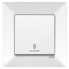 Выключатель одноклавишный проходной с подсветкой VIKO Meridian белый 90970063-WH