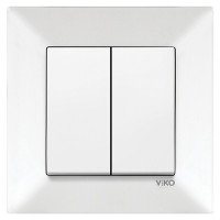 Выключатель двухклавишный VIKO Meridian белый 90970002-WH 