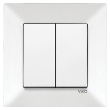 Выключатель двухклавишный VIKO Meridian белый 90970002-WH 