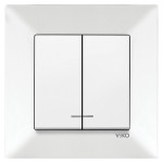 Выключатель двухклавишный с подсветкой VIKO Meridian белый 90970050-WH