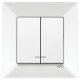 Выключатель двухклавишный с подсветкой VIKO Meridian белый 90970050-WH