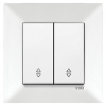 Выключатель двухклавишный проходной VIKO Meridian белый 90970017-WH