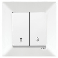 Выключатель двухклавишный проходной VIKO Meridian белый 90970017-WH