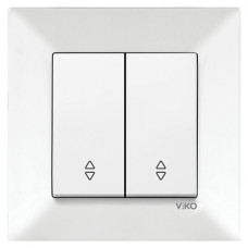 Выключатель двухклавишный проходной VIKO Meridian белый 90970017-WH