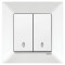 Выключатель двухклавишный проходной VIKO Meridian белый 90970017-WH