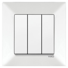 Выключатель трехклавишный VIKO Meridian белый 90970068-WH
