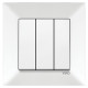 Выключатель трехклавишный VIKO Meridian белый 90970068-WH