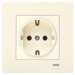 Розетка одинарная с/з VIKO Karre крем 90960108