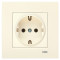 Розетка одинарная с/з VIKO Karre крем 90960108
