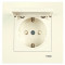 Розетка одинарная с/з и защитной крышкой VIKO Karre крем 90960112