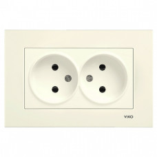 Розетка двухмесная б/з VIKO Karre крем 90960155