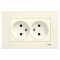 Розетка двухмесная б/з VIKO Karre крем 90960155