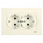 Розетка двухмесная с/з VIKO Karre крем 90960156