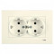 Розетка двухмесная с/з VIKO Karre крем 90960156