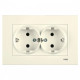 Розетка двухмесная с/з VIKO Karre крем 90960156