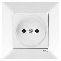 Розетка одинарная б/з VIKO Meridian белая 90970007-WH