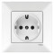 Розетка одинарная с/з VIKO Meridian белая 90970008-WH