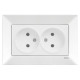 Розетка двухмесная б/з VIKO Meridian белая 90970055-WH