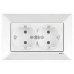 Розетка двухмесная с/з VIKO Meridian белая 90970056-WH