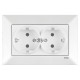 Розетка двухмесная с/з VIKO Meridian белая 90970056-WH