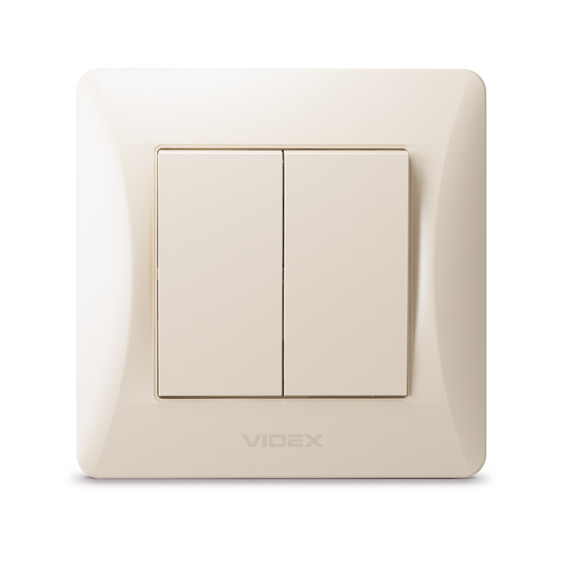 Выключатель двухклавишный VIDEX Binera крем VF-BNSW2-CR