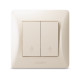Вимикач двоклавішний прохідний VIDEX Binera крем VF-BNSW2P-CR