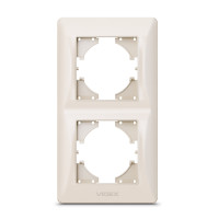 Рамка двойная вертикальная VIDEX Binera крем (VF-BNFR2V-CR)