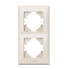 Рамка двойная вертикальная VIDEX Binera крем (VF-BNFR2V-CR)