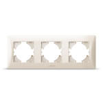 Рамка тройная горизонтальная VIDEX Binera крем (VF-BNFR3H-CR)