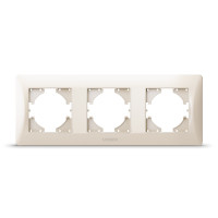 Рамка тройная горизонтальная VIDEX Binera крем (VF-BNFR3H-CR)
