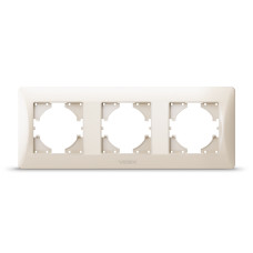 Рамка тройная горизонтальная VIDEX Binera крем (VF-BNFR3H-CR)