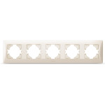 Рамка пятерная горизонтальная VIDEX Binera крем (VF-BNFR5H-CR)