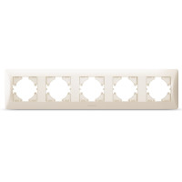 Рамка пятерная горизонтальная VIDEX Binera крем (VF-BNFR5H-CR)