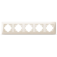 Рамка пятерная горизонтальная VIDEX Binera крем (VF-BNFR5H-CR)