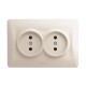 Розетка двомісна б/з VIDEX Binera крем (VF-BNSK2-CR)