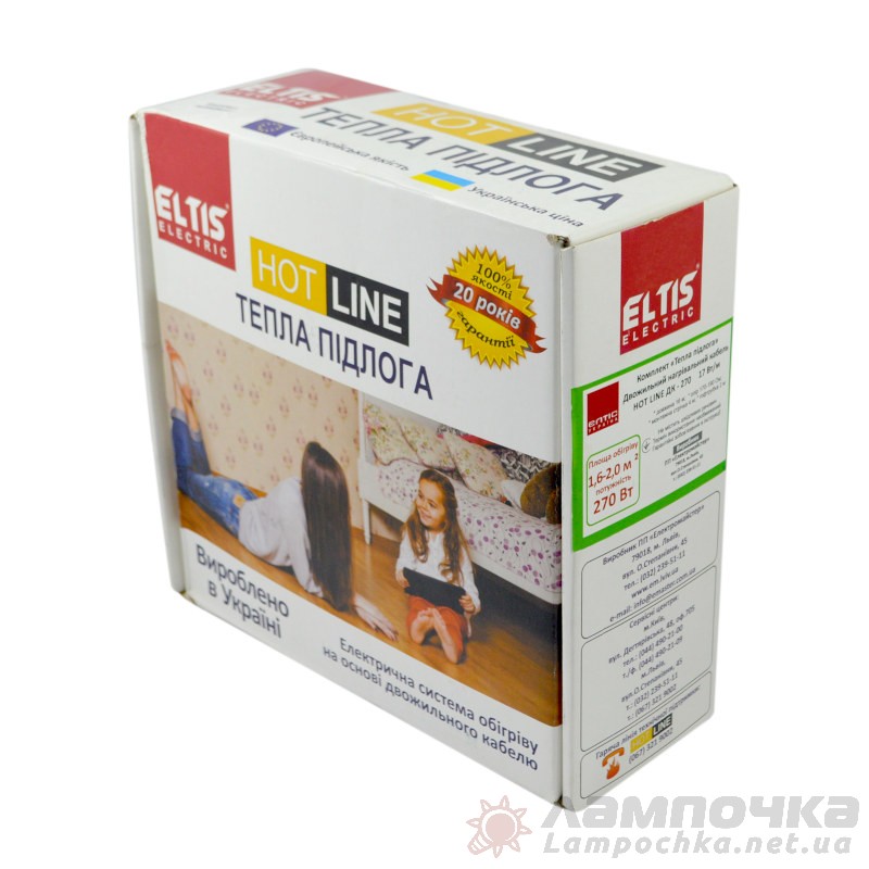 Комплект теплого пола в стяжку HOT LINE ДК-270 Вт 1,6 кв.м Eltis Electric 70684