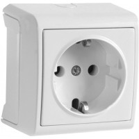 Розетка накладная одинарная с заземлением VIKO VERA белый IP20 90681008