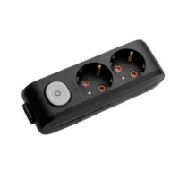 Колодка VIKO 2 входа с заземлением и выключателем черная Multi-Let 90138200