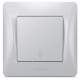 Выключатель одноклавишный проходной VIDEX Binera серебряный шёлк VF-BNSW1P-SS