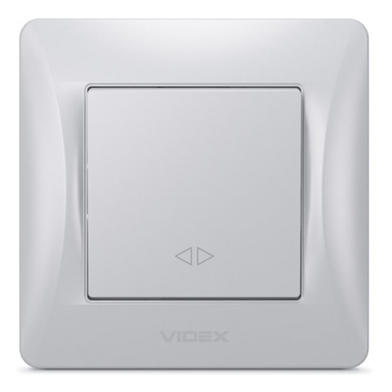 Выключатель одноклавишный промежуточный VIDEX Binera серебряный шёлк VF-BNSW1I-SS