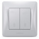 Выключатель двухклавишный проходной VIDEX Binera серебряный шёлк VF-BNSW2P-SS