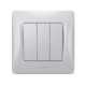 Выключатель трехклавишный VIDEX Binera серебряный шёлк VF-BNSW3-SS