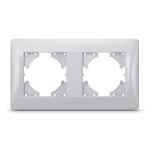 Рамка двойная горизонтальная VIDEX Binera серебряный шёлк (VF-BNFR2H-SS)