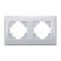 Рамка двойная горизонтальная VIDEX Binera серебряный шёлк (VF-BNFR2H-SS)