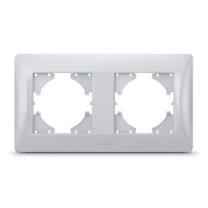 Рамка двойная горизонтальная VIDEX Binera серебряный шёлк (VF-BNFR2H-SS)